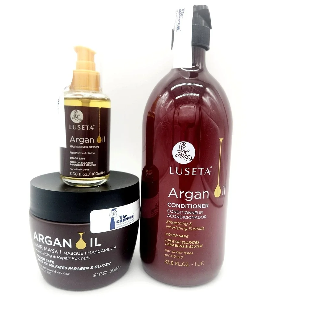 Luseta‎ Argan Oil Conditioner, Hair Mask & Repair Serum Set – Nourishing 3 Pack